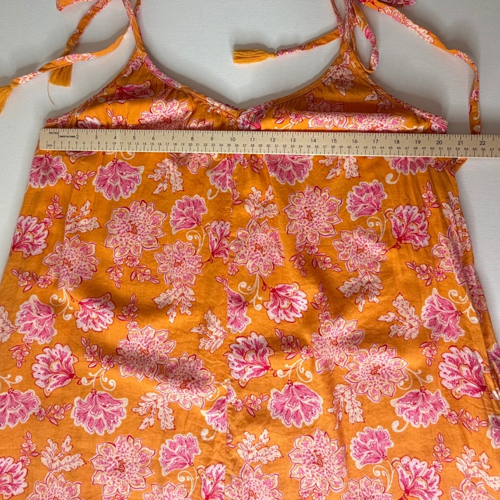 Old Navy Tie Shoulder Tasseled Floral Print All Day Maxi Swing Dress XS Resort‎ - Picture 12 of 13